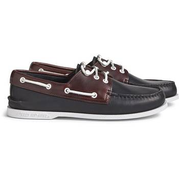 Sperry Cloud Authentic Original 3-eye Kožené Cierne / Hnede - Panske Mokasíny